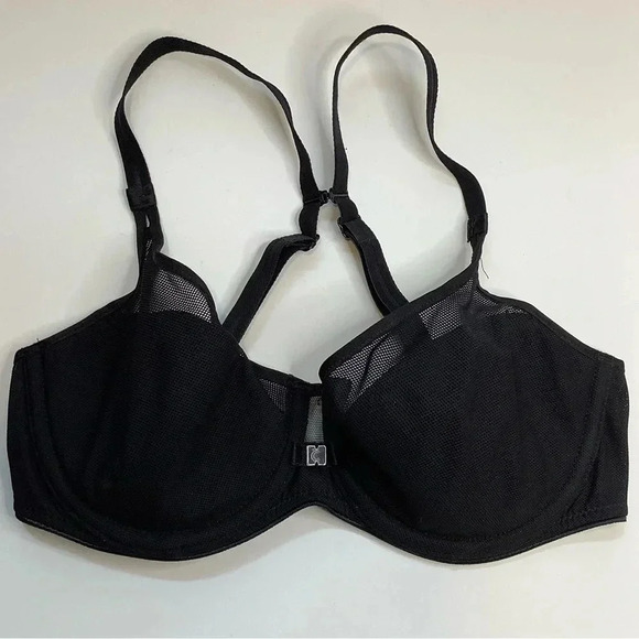 CHANTELLE Black Lightweight Mesh Underwire Bra Size 30D - Picture 11 of 12